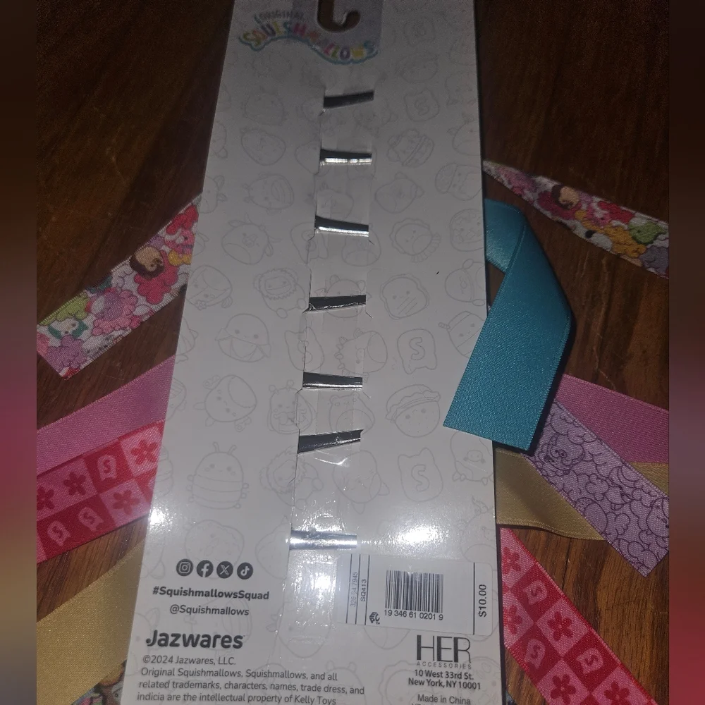 NWT Squishmallows Colorful Ribbon Set Of 6 Bow Clips